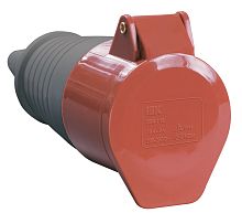 Розетка кабельная переносная IEK КНР ССИ-224 32А 3Р+PE 400В IР44 красный картинка 